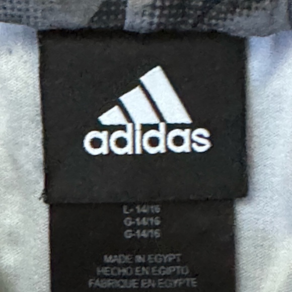 Adidas striped athletic shorts Large youth 14/16 - Picture 2 of 7